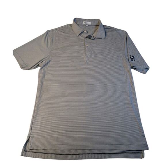 Peter Millar Summer Comfort Golf Polo Shirt Large Blue/White Striped. - Picture 1 of 6